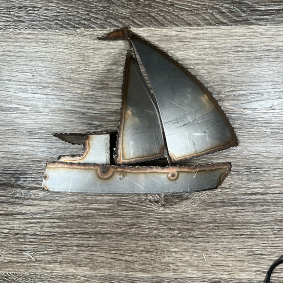 Rustic Welded Art Sailboat - Picture 2 of 5